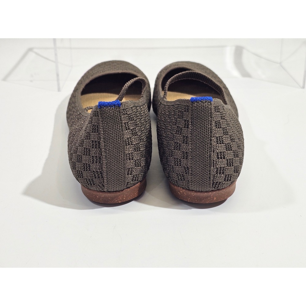 Rothy's The Mary Jane Women 8.5 Brown Checkerboard Knit Square Toe Flat Shoes - Picture 5 of 7